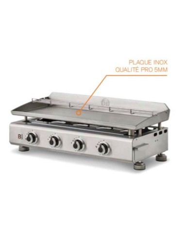 Plancha gaz - Silvia ll G 4 Feux - Plaque inox